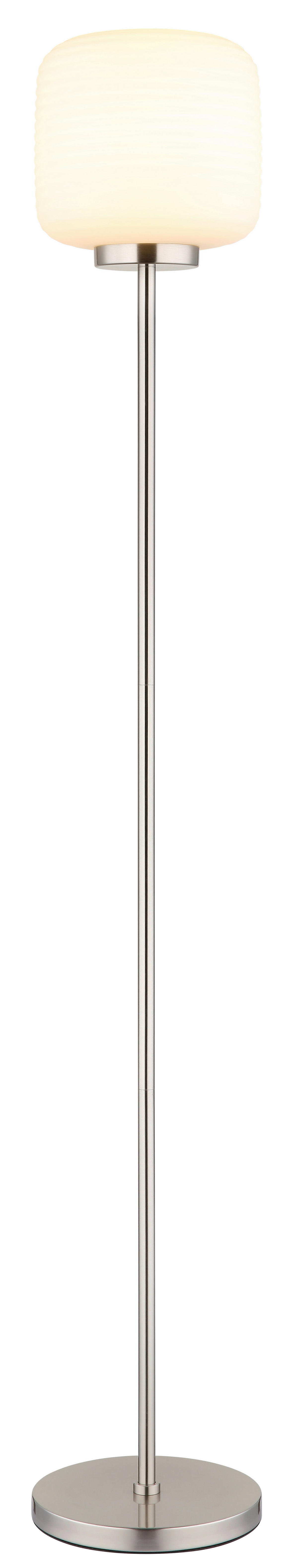 GLOBO Stehleuchte nickel matt Opal schwarz Glas Metall H/T/D: ca. 157x36x24 cm 1 Brennstellen Kaldora - nickel matt/schwarz (24,00/157,00cm) - GLOBO