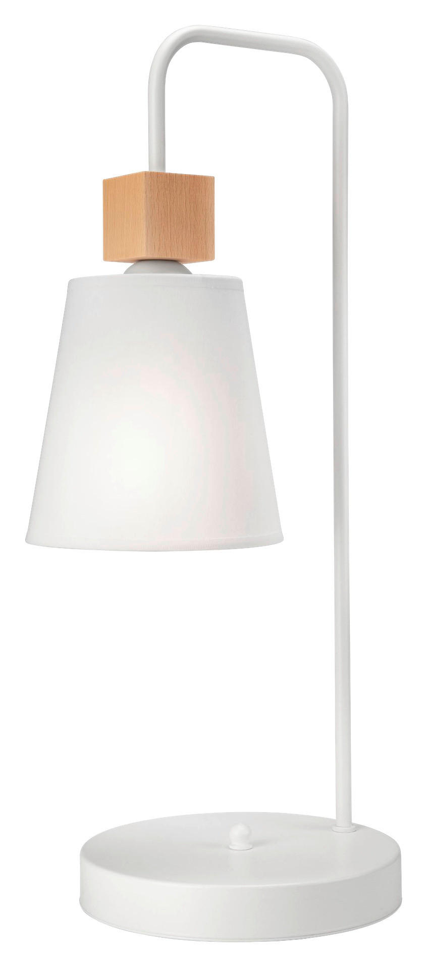 Lamkur Tischlampe weiß Holz Stahl B/H/L: ca. 25x30x70 cm E27 1 Brennstellen Augustino - weiß (70,00/25,00/30,00cm) - Lamkur