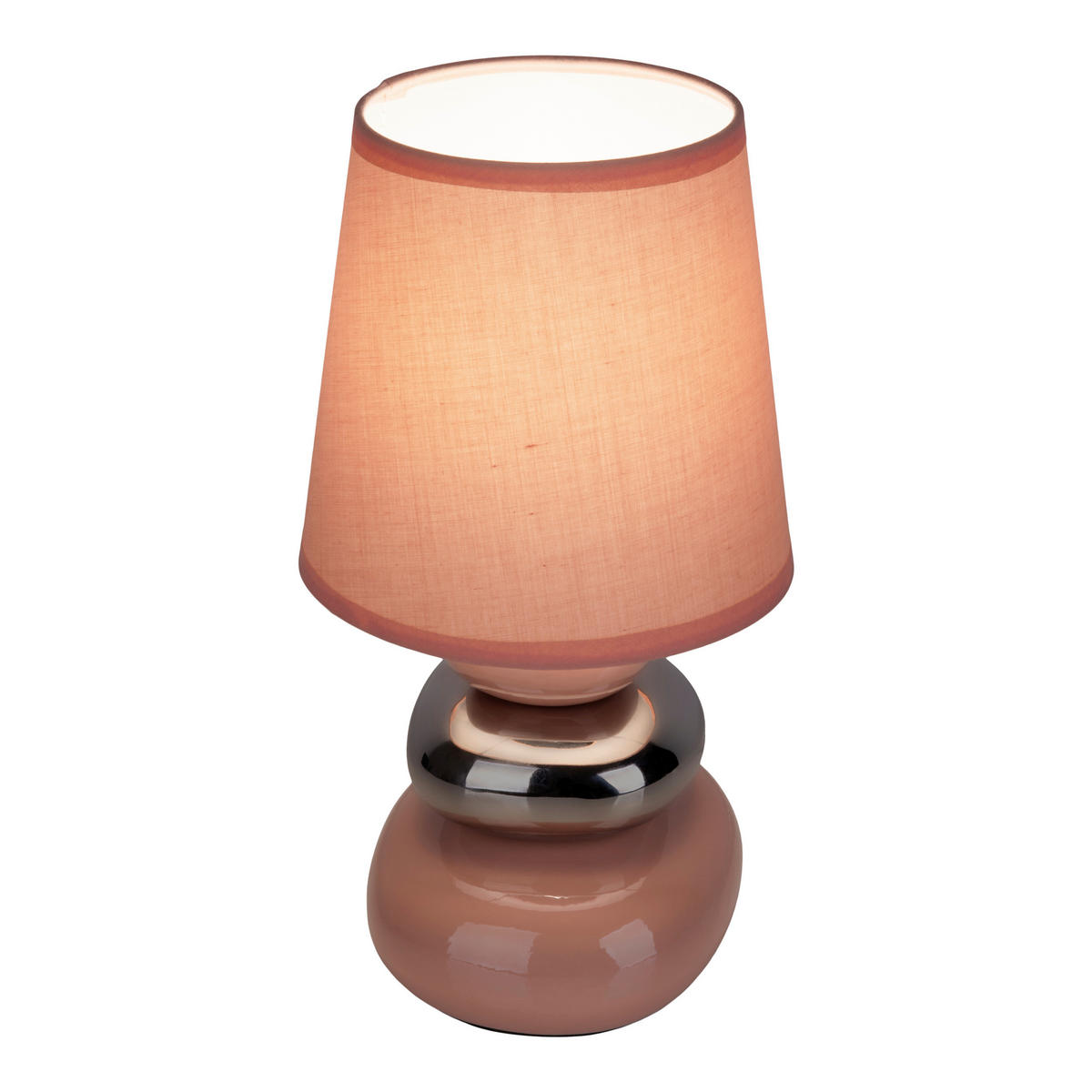 Näve Leuchten Tischleuchte 3045332 lachs rosé Keramik B/H/T: ca. 16x31x16 cm E14 1 Brennstellen Stoney - rosé/lachs (16,00/31,00/16,00cm) - Näve Leuchten