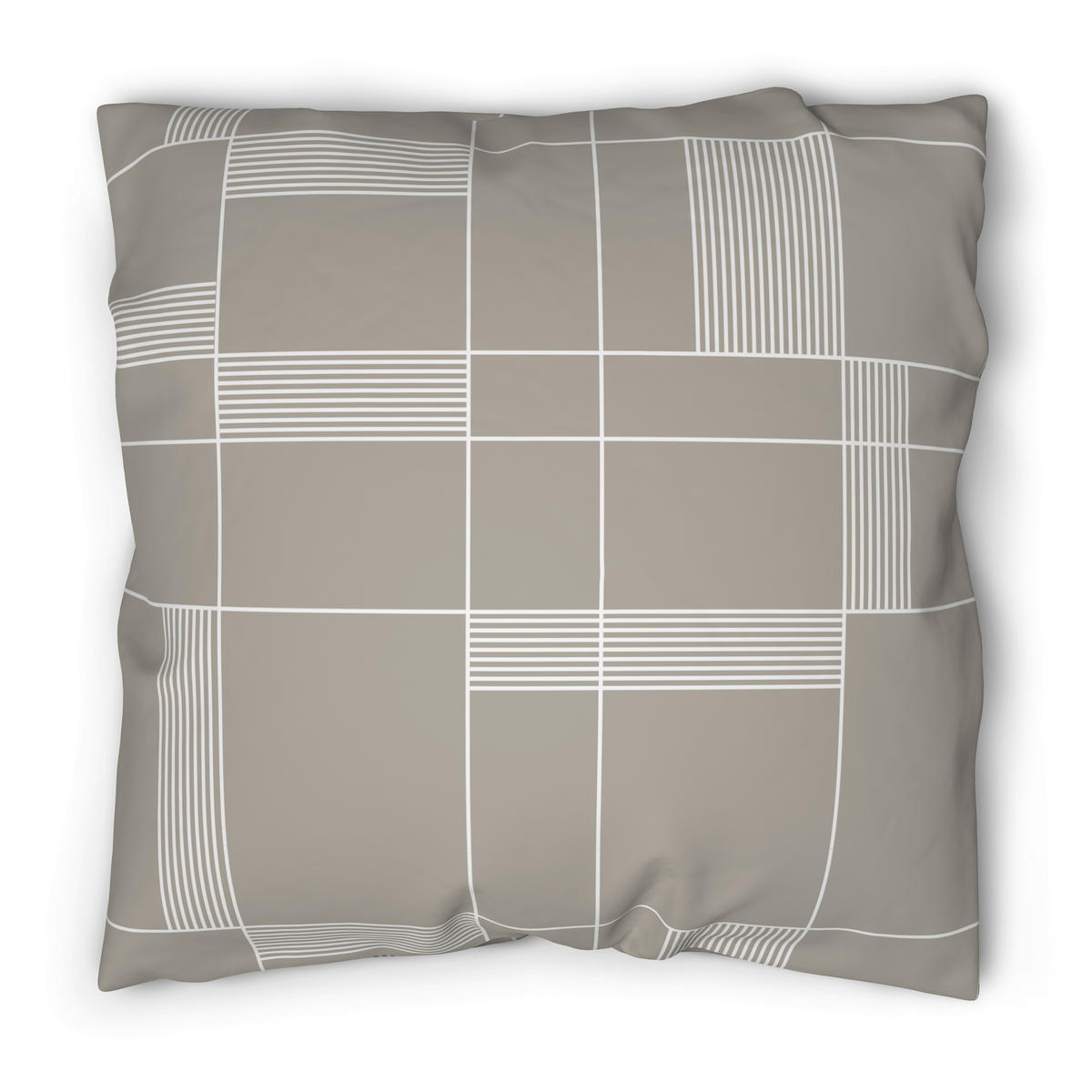 Microfaser Bettwäsche Bettwäsche_Microfaser kariert beige - beige (135,00/200,00cm) - Sensation