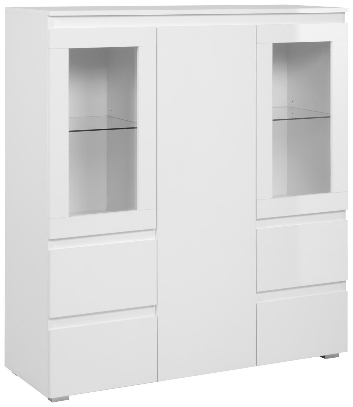 Highboard Capetown weiß weiß glänzend B/H/T: ca. 116x126x40 cm Capetown - weiß (116,00/126,00/40,00cm)