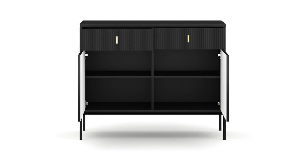 Kommode MAGGIORE schwarz B/H/T: ca. 104,2x82,5x39 cm MAGGIORE - schwarz (104,20/82,50/39,00cm) - WIPMEB