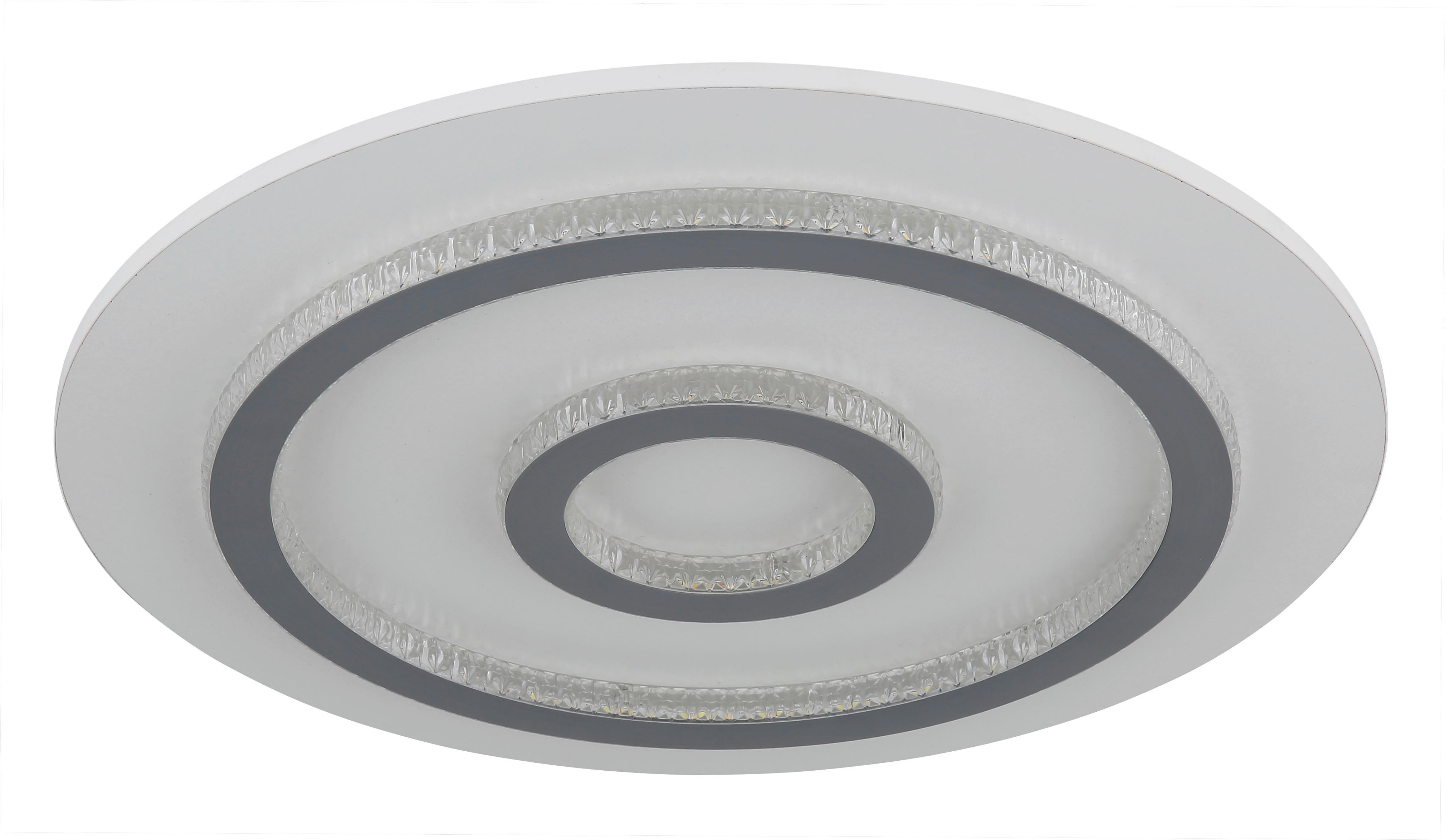 GLOBO LED-Deckenleuchte hellgrau klar weiß Kunststoff Metall H/D: ca. 5,5x45 cm 1 Brennstellen JAYDEN - klar/hellgrau (45,00/5,50cm) - GLOBO