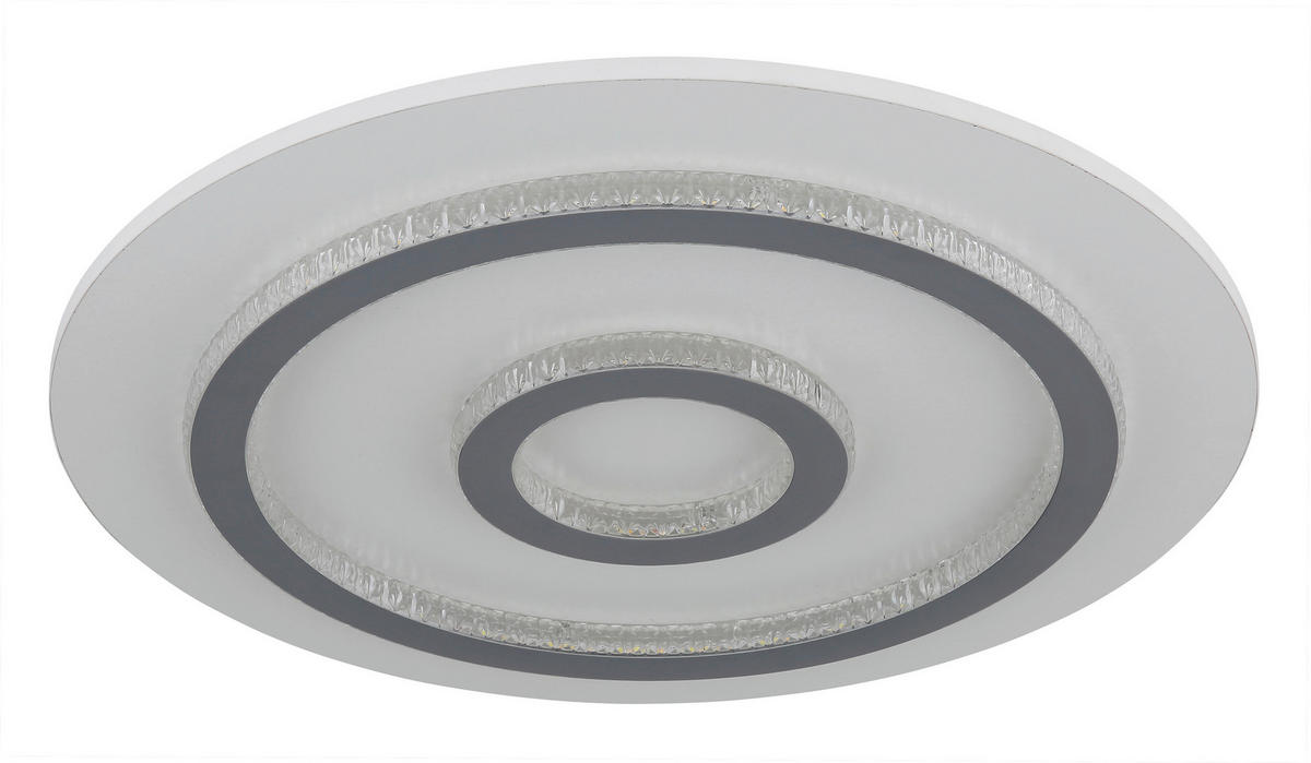 GLOBO LED-Deckenleuchte hellgrau klar weiß Kunststoff Metall H/D: ca. 5,5x45 cm 1 Brennstellen JAYDEN - klar/hellgrau (45,00/5,50cm) - GLOBO