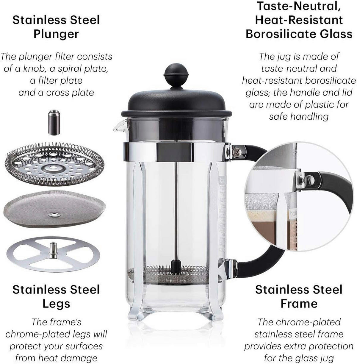 Bodum Kaffeebereiter 1918-01B transparent Glas 1918-01B - transparent - Bodum