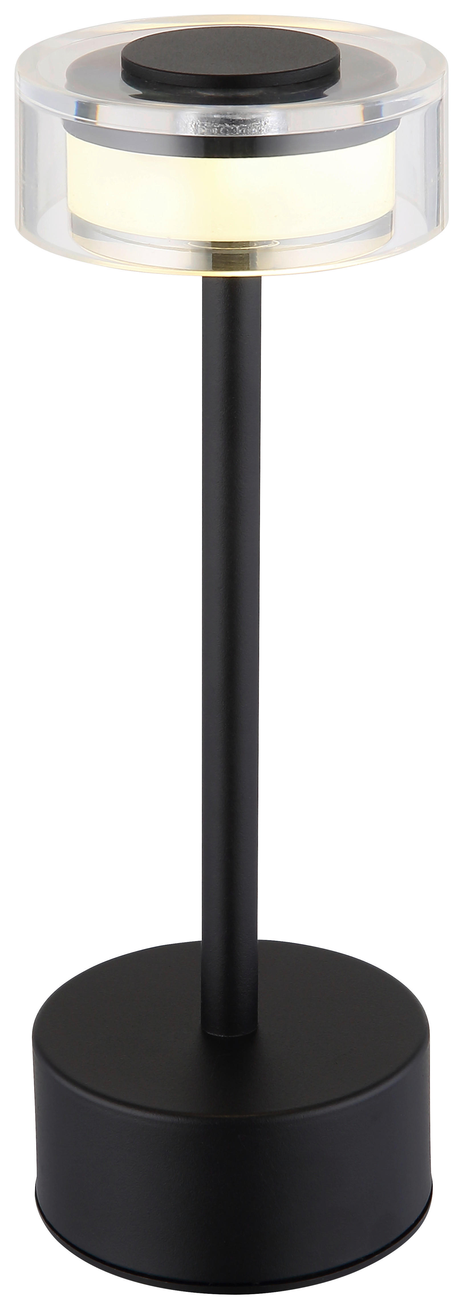 GLOBO LED-Tischleuchte SHIRA 21026S mattschwarz klar Rauch Metall Kunststoff H/D: ca. 23,5x8 cm 1 Brennstellen SHIRA - klar/mattschwarz (8,00/23,50cm) - GLOBO