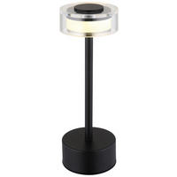 GLOBO LED-Tischleuchte SHIRA 21026S mattschwarz klar Rauch Metall Kunststoff H/D: ca. 23,5x8 cm 1 Brennstellen SHIRA - klar/mattschwarz (8,00/23,50cm) - GLOBO