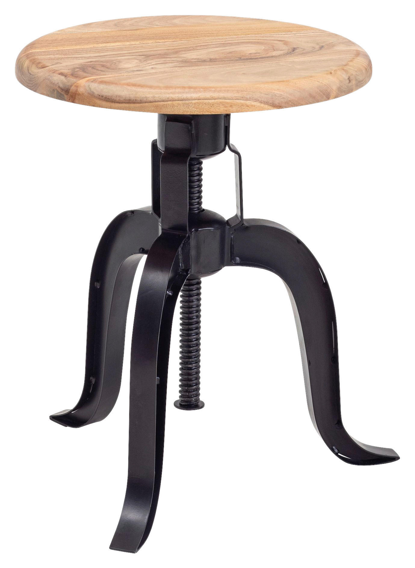 Hocker schwarz Holz B/H/T: ca. 39x48x39 cm Drehhocker - schwarz (39,00/48,00/39,00cm) - Wohnling