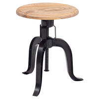 Hocker schwarz Holz B/H/T: ca. 39x48x39 cm Drehhocker - schwarz (39,00/48,00/39,00cm) - Wohnling