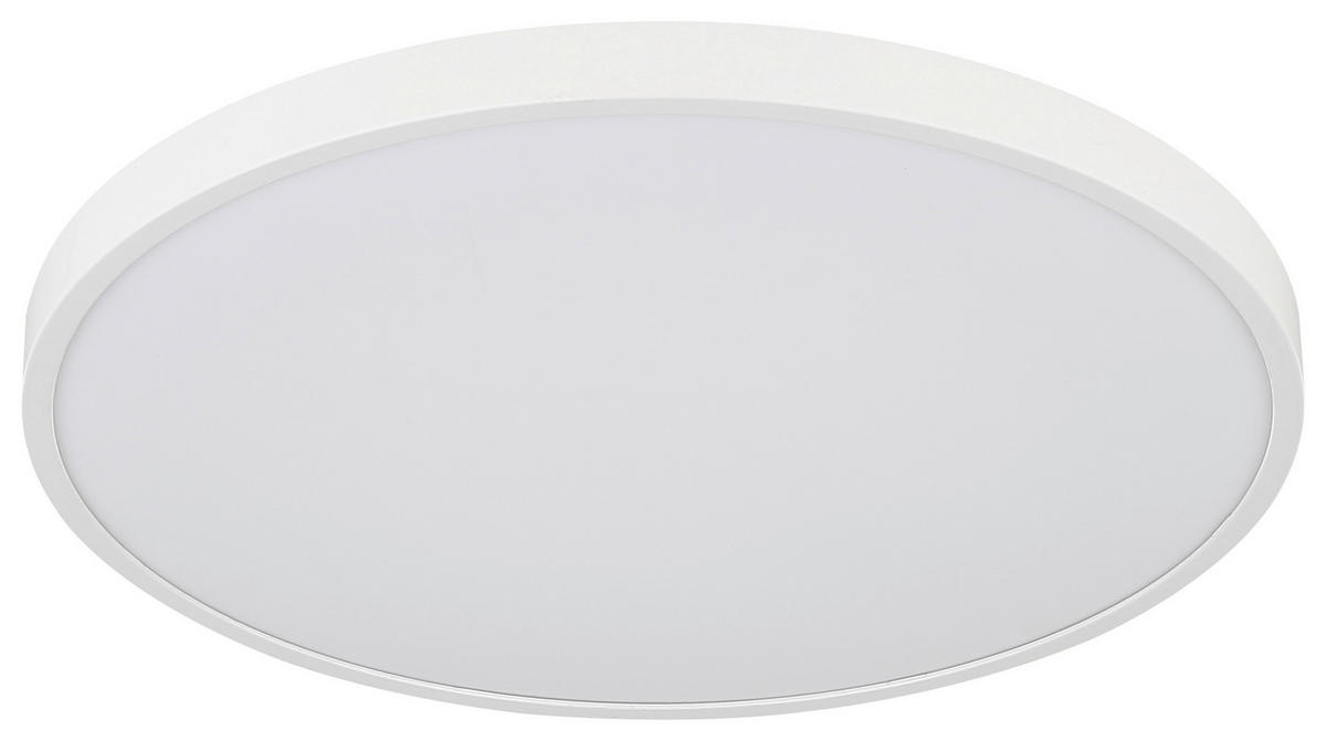 GLOBO Deckenleuchte weiß Opal Kunststoff H/D: ca. 3,55x23 cm 1 Brennstellen Nielsen - weiß/Opal (23,00/3,55cm) - GLOBO