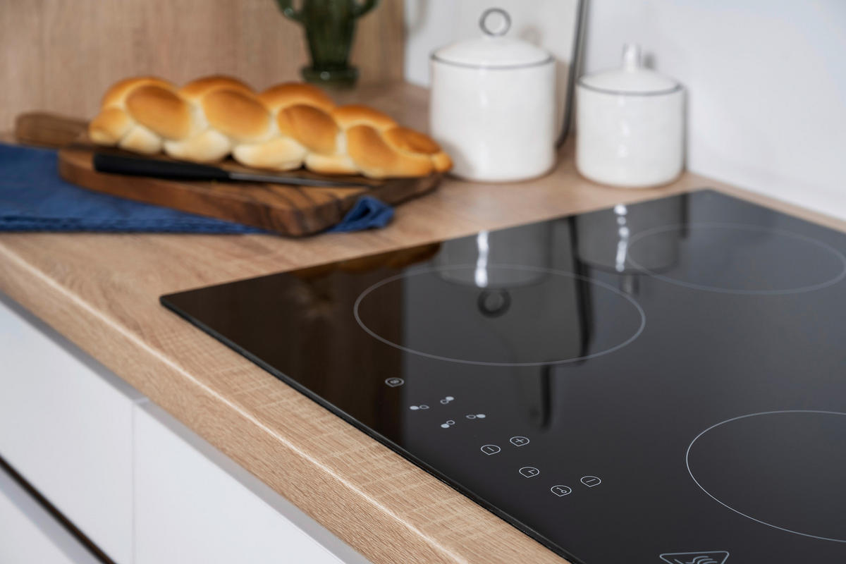 Respekta Küchenblock Premium grau hochglänzend B/H/T: ca. 345x220,5x60 cm Premium - Eiche/grau (345,00/220,50/60,00cm) - Respekta