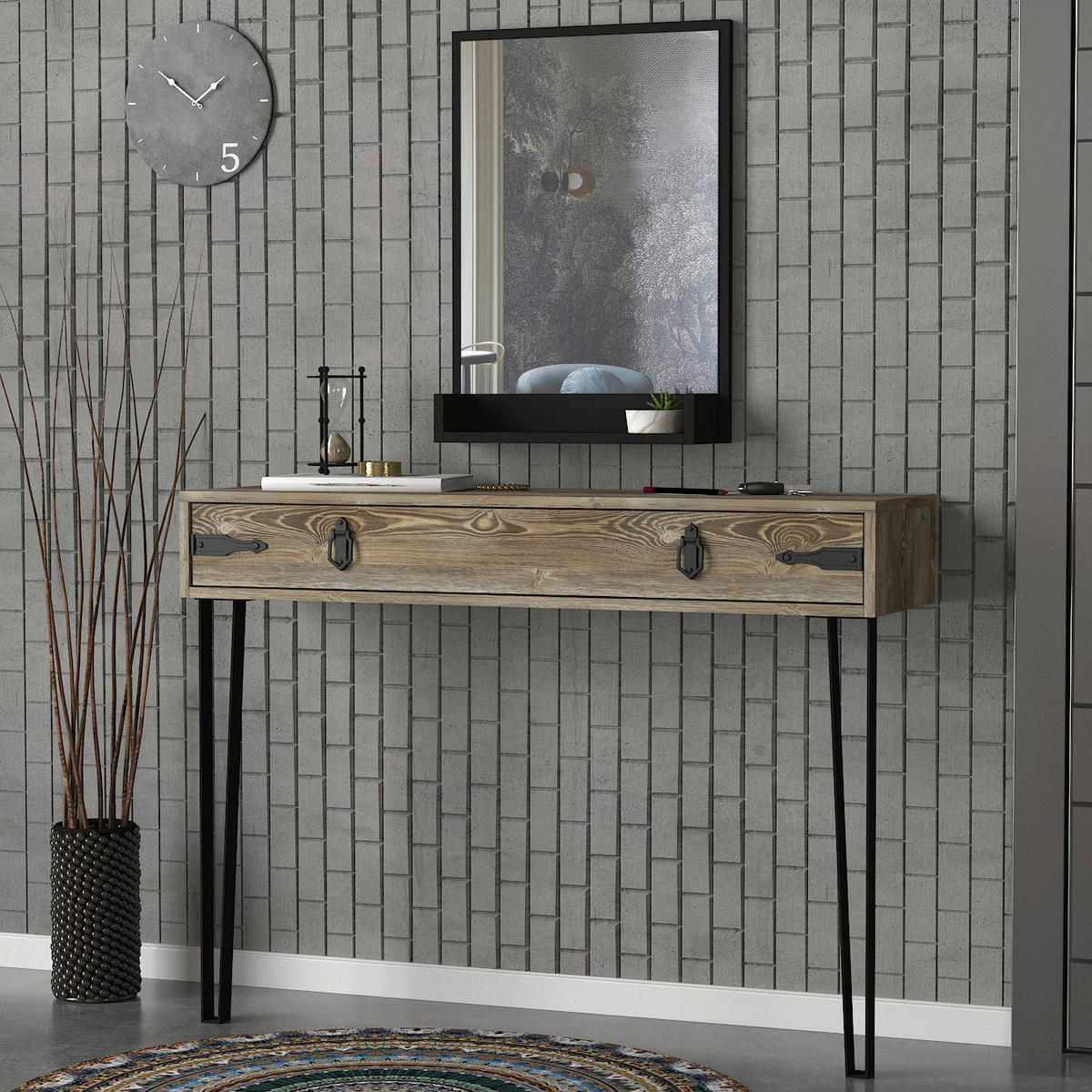 Konsolentisch Costa Eiche Nachbildung Spanplatte B/H/T: ca. 120x90x35 cm Costa - Eiche (120,00/90,00/35,00cm) - moebel17