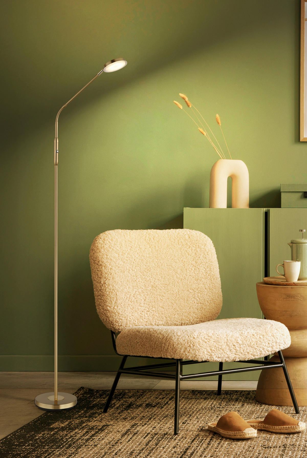 GLOBO Stehleuchte messing Metall B/H/L: ca. 20x173x52 cm 1 Brennstellen SILVIO - messing (52,00/20,00/173,00cm) - GLOBO