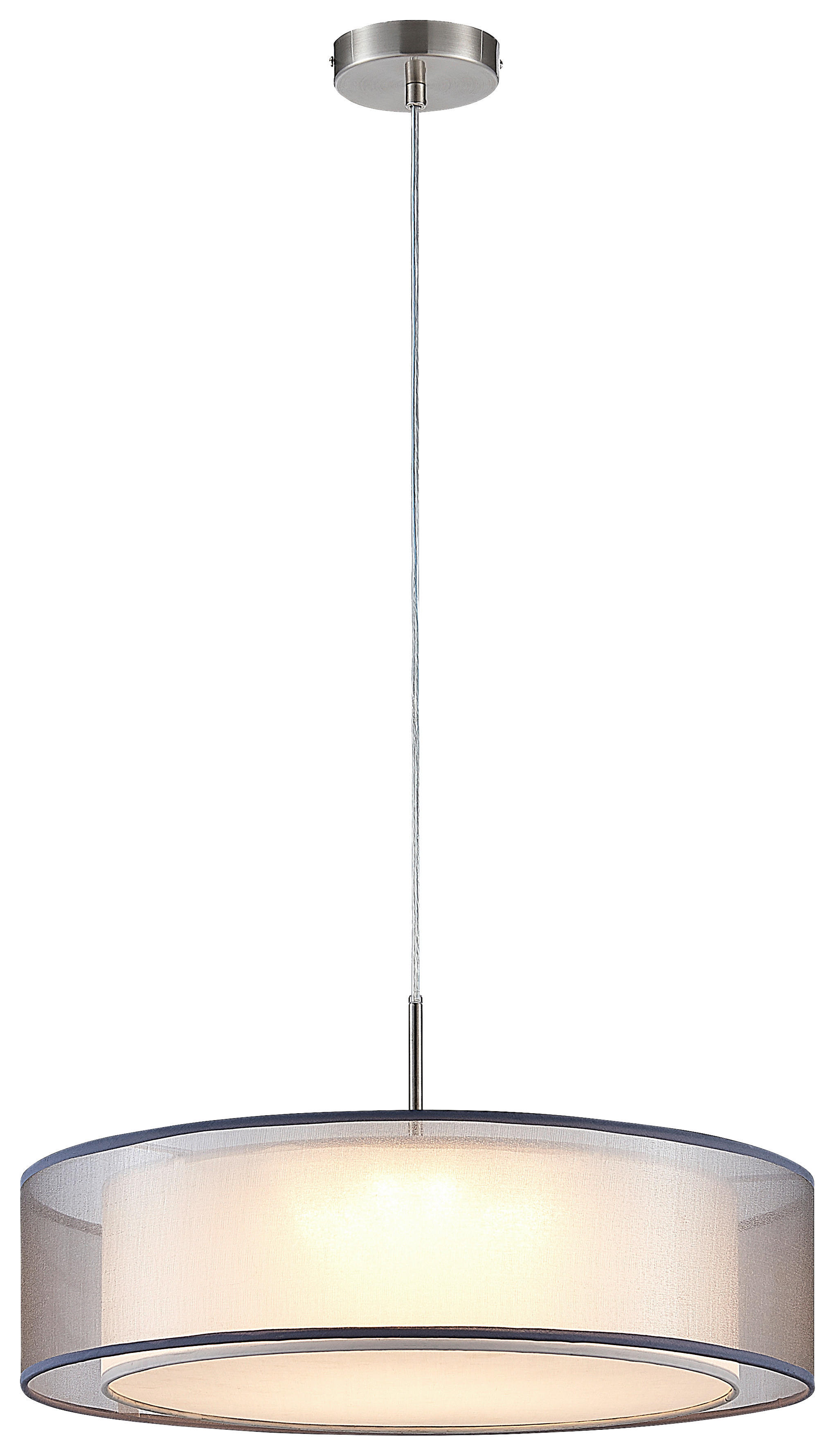 GLOBO LED-Pendelleuchte CHLOE 30900102X grau nickel Metall Textil H/D: ca. günstig online kaufen