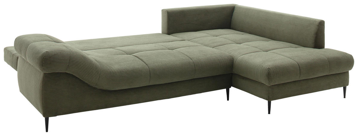 Ecksofa Oregon grün Microfaser B/H/T: ca. 299x92x205 cm Oregon - schwarz/grün (299,00/92,00/205,00cm)