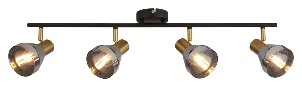 Searchlight Strahler messing schwarz Stahl Glas B/H/L: ca. 19x19,5x81 cm E14 4 Brennstellen Westminster - messing/schwarz (81,00/19,00/19,50cm) - Searchlight