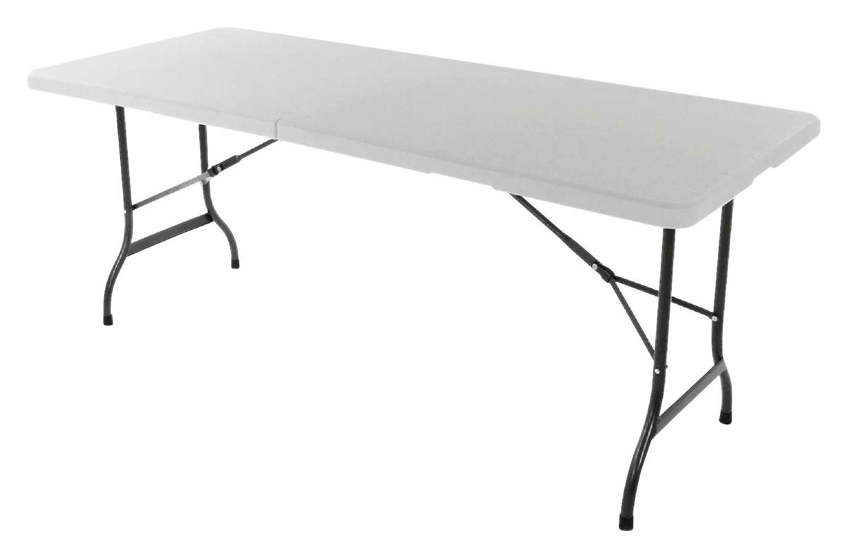 VCM Klapptisch weiß Kunststoff B/H/T: ca. 72x74x180 cm Klapptisch - weiß (72,00/74,00/180,00cm) - VCM