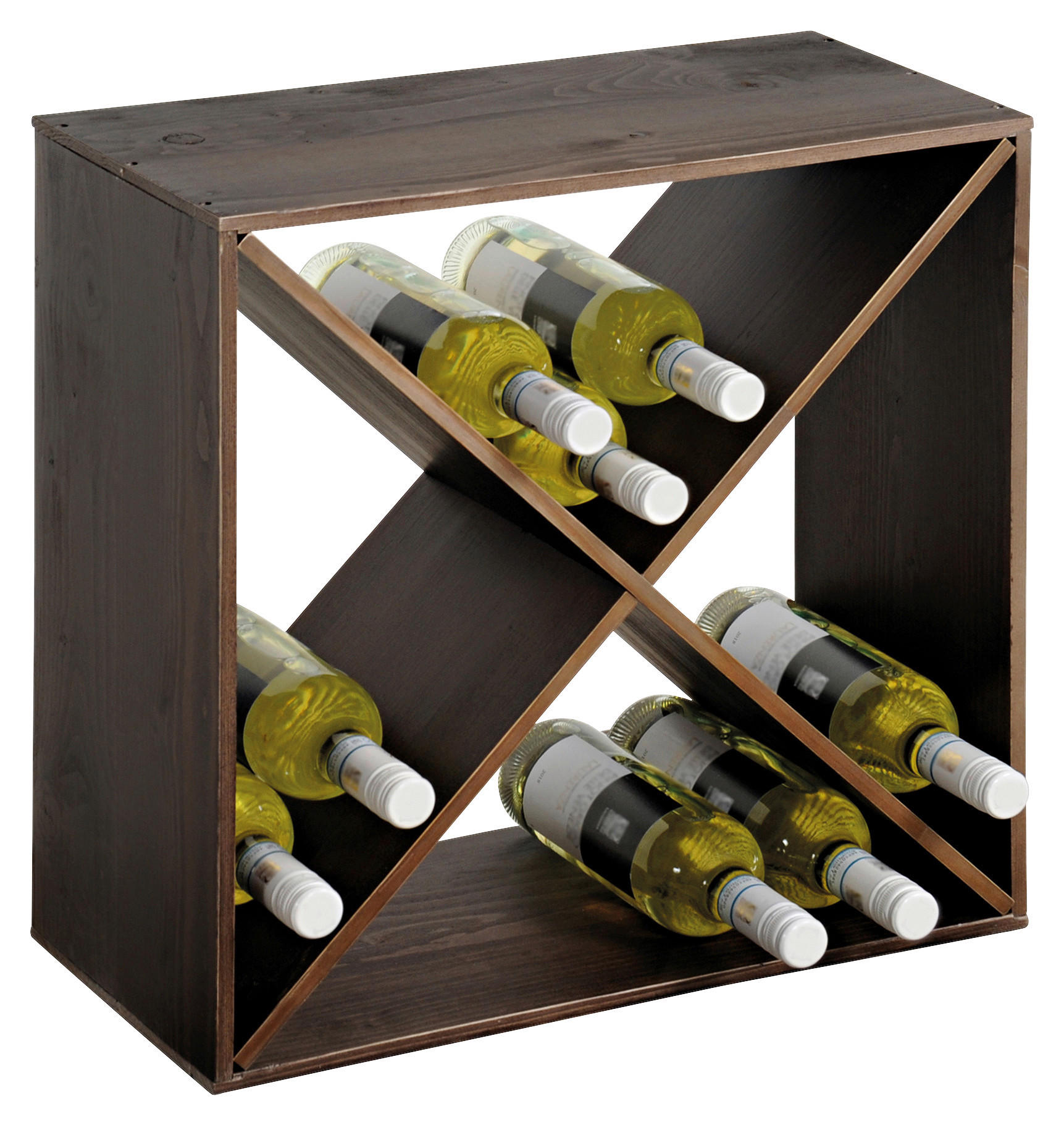 Kesper Weinregal stapelbar natur Holz B/H/T: ca. 50x50x25 cm