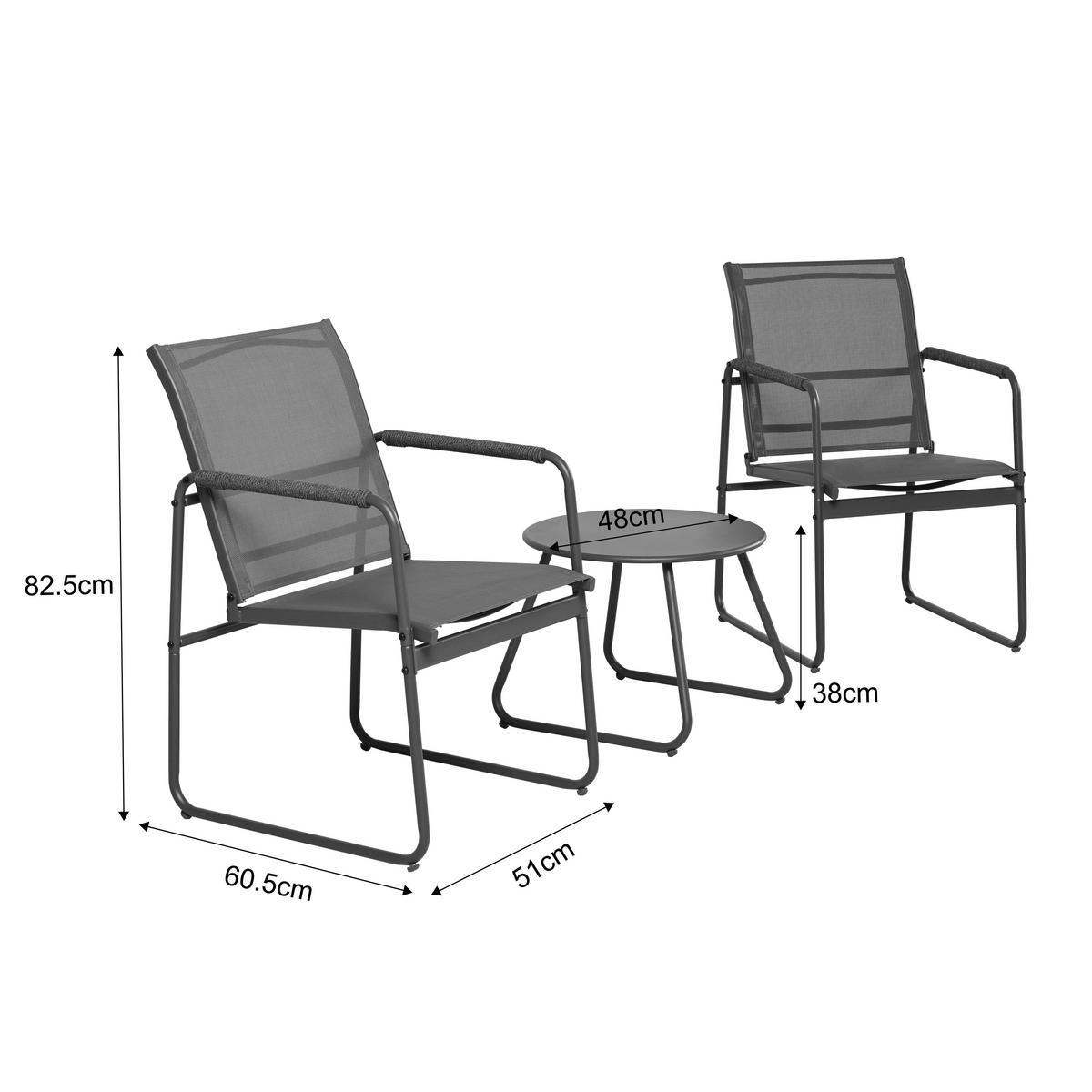 POCOline Gartensitzgruppe Lagos dunkelgrau Stahl Lagos - dunkelgrau - POCOline