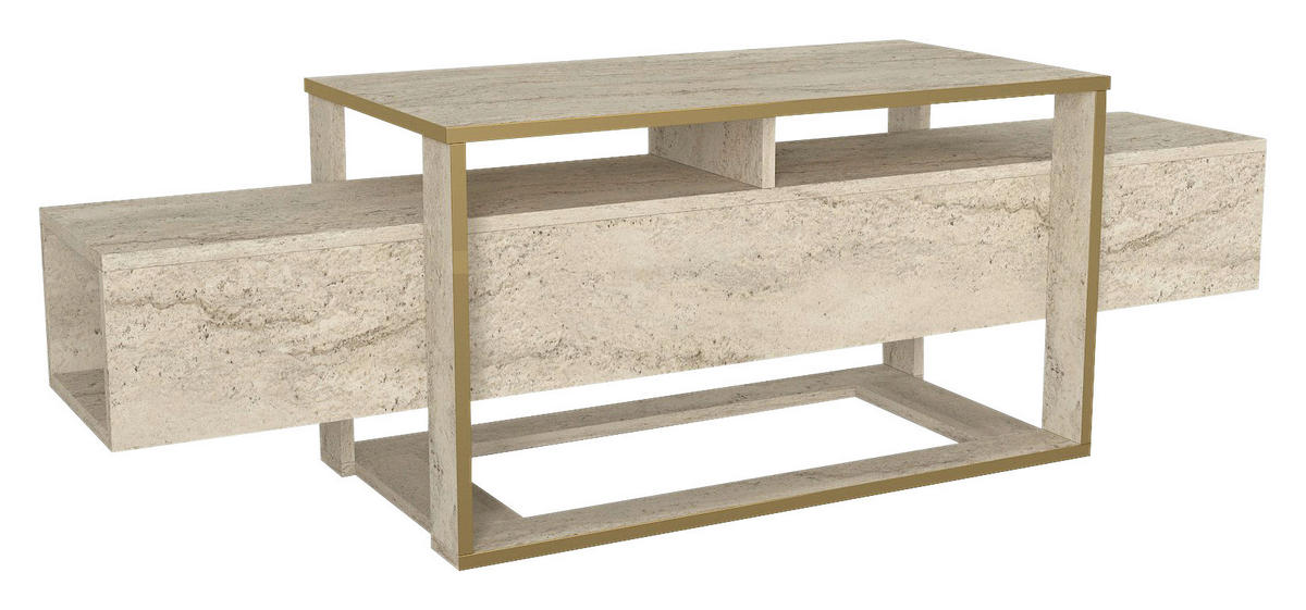 TV-Lowboard Bianco beige granit Optik B/H/T: ca. 160x49,8x46,1 cm Bianco - beige/granit (160,00/49,80/46,10cm) - moebel17
