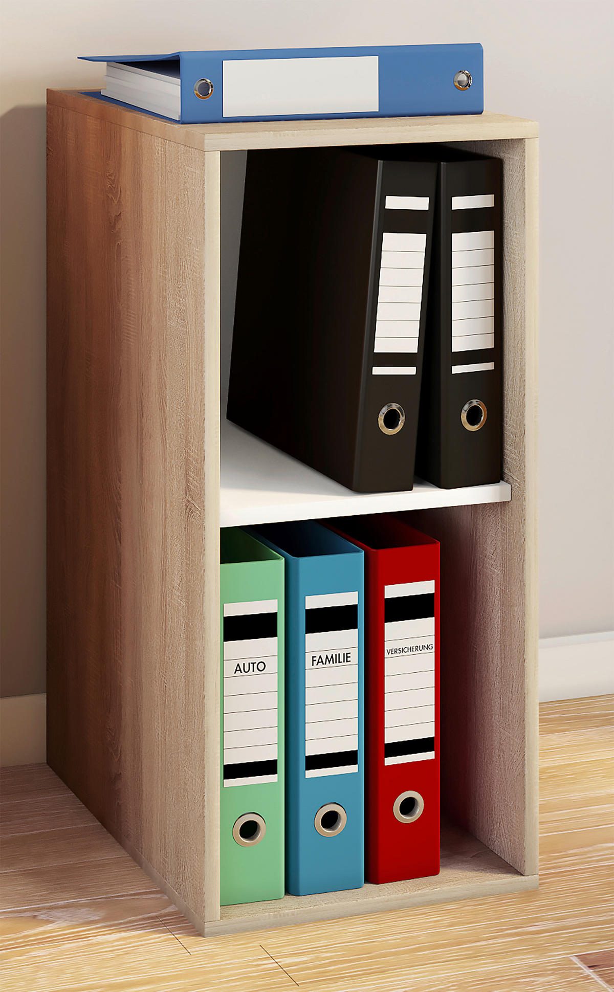 Regal Lona I Eiche Sonoma Nachbildung weiß B/H/T: ca. 35x74x37 cm Lona I - Eiche/weiß (35,00/74,00/37,00cm) - VCM Möbel
