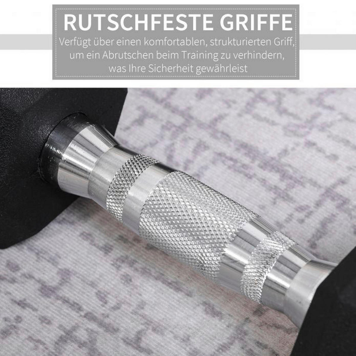 HOMCOM Kurzhantelset schwarz Gummi B/H/T: ca. 10,5x7,2x10,5 cm Kurzhantel_2er_Set - schwarz (10,50/7,20/10,50cm) - HOMCOM