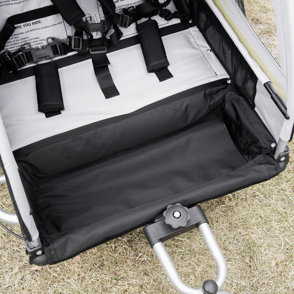 HOMCOM Fahrrad-Zubehör grün grün B/H/L: ca. 75x142x101 cm Kinderfahrradanhänger - schwarz/grün (101,00/75,00/142,00cm) - HOMCOM