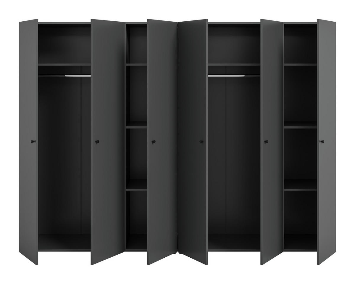 Kleiderschrank DARWIN anthrazit B/H/T: ca. 240x176x51 cm DARWIN - anthrazit (240,00/176,00/51,00cm) - xonox.home