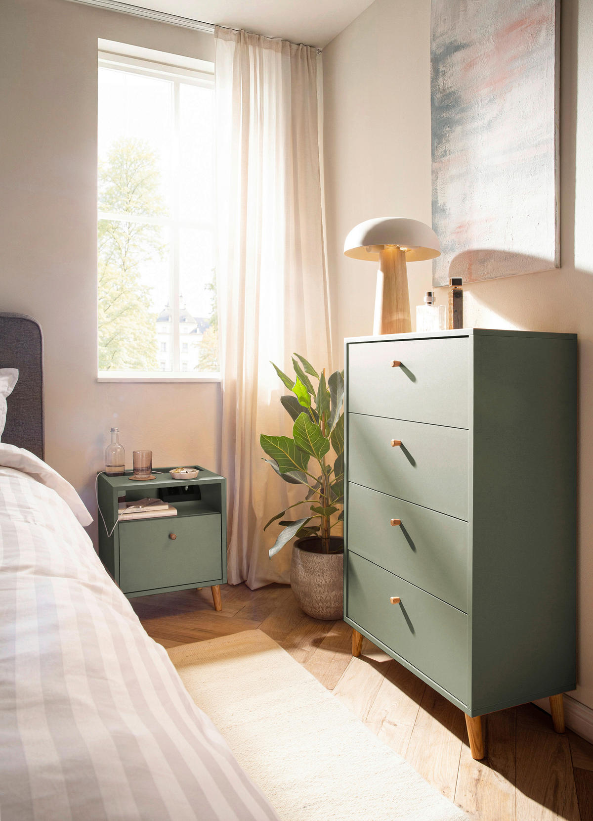 Nachtkonsole Bjarne Pistazie B/H/T: ca. 40,2x50,1x32,7 cm Bjarne - Pistazie (40,20/50,10/32,70cm) - Schildmeyer