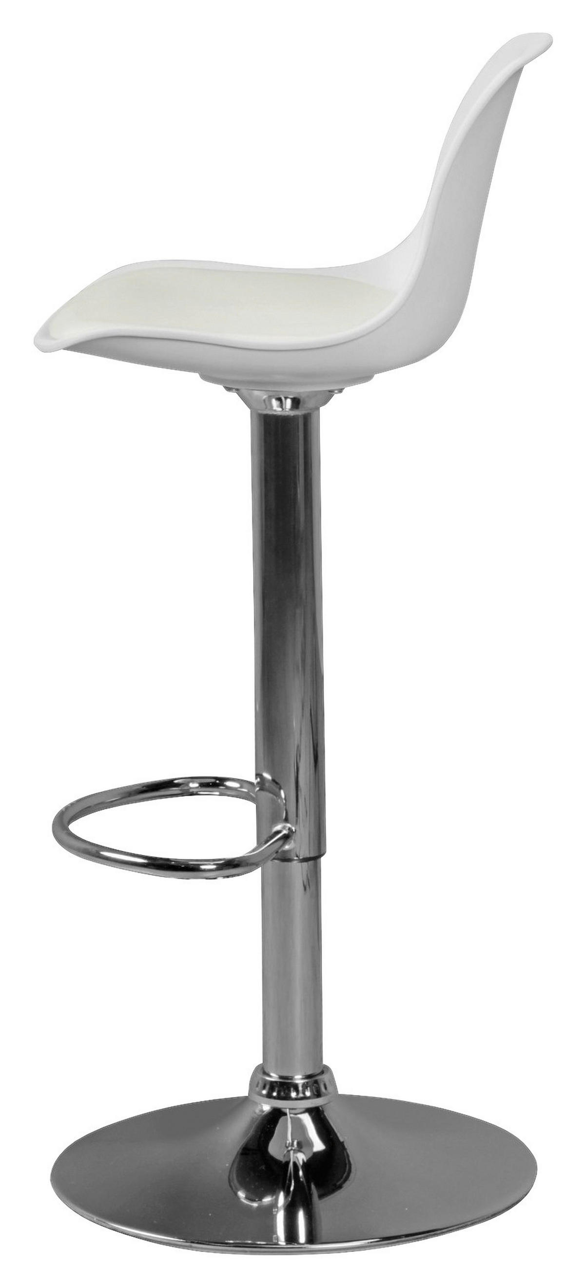 Barhocker weiß Chrom Kunstleder Metall B/H/T: ca. 40x104x40 cm Barhocker - weiß/Chrom (40,00/104,00/40,00cm) - Amstyle