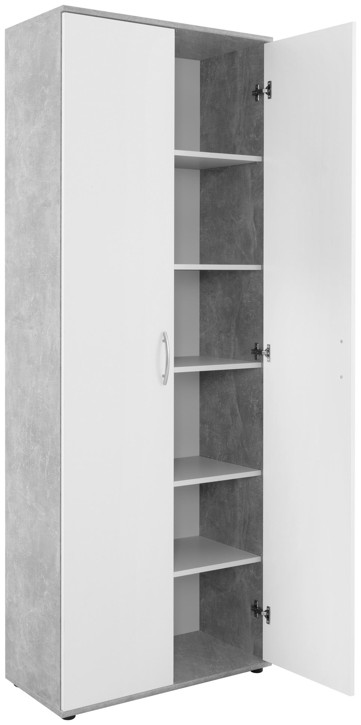 Mehrzweckschrank Andy 3 Beton Optik weiß B/H/T: ca. 70x187x34 cm Andy 3 - Beton/weiß (70,00/187,00/34,00cm)