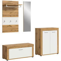Garderobe JAM Eiche Wotan Nachbildung weiß B/H/T: ca. 200x191x35 cm JAM - Eiche/weiß (200,00/191,00/35,00cm) - xonox.home