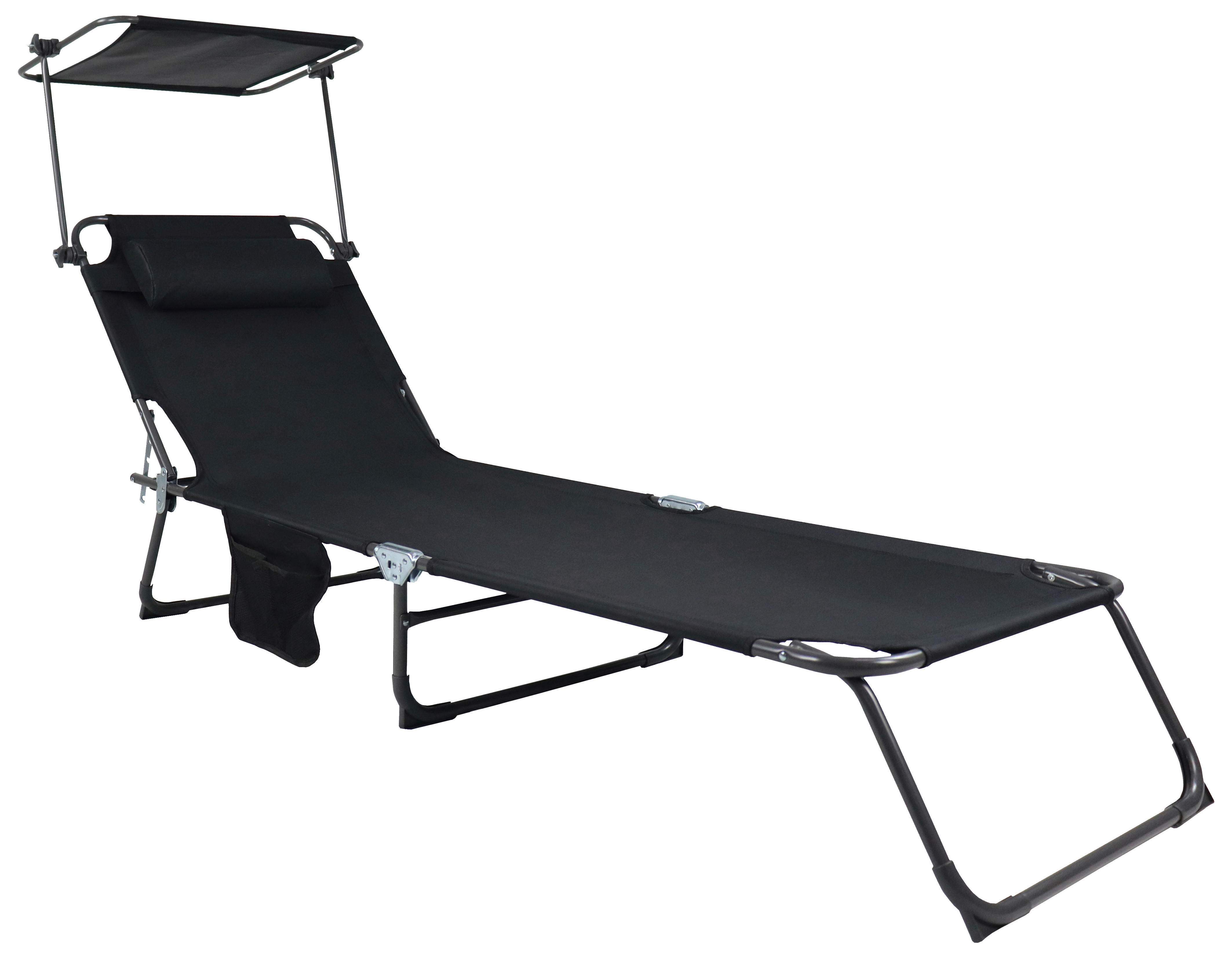 VCM Sonnenliege Bindox schwarz Textilene B/H/L: ca. 55x24x185 cm Bindox - schwarz (185,00/55,00/24,00cm) - VCM
