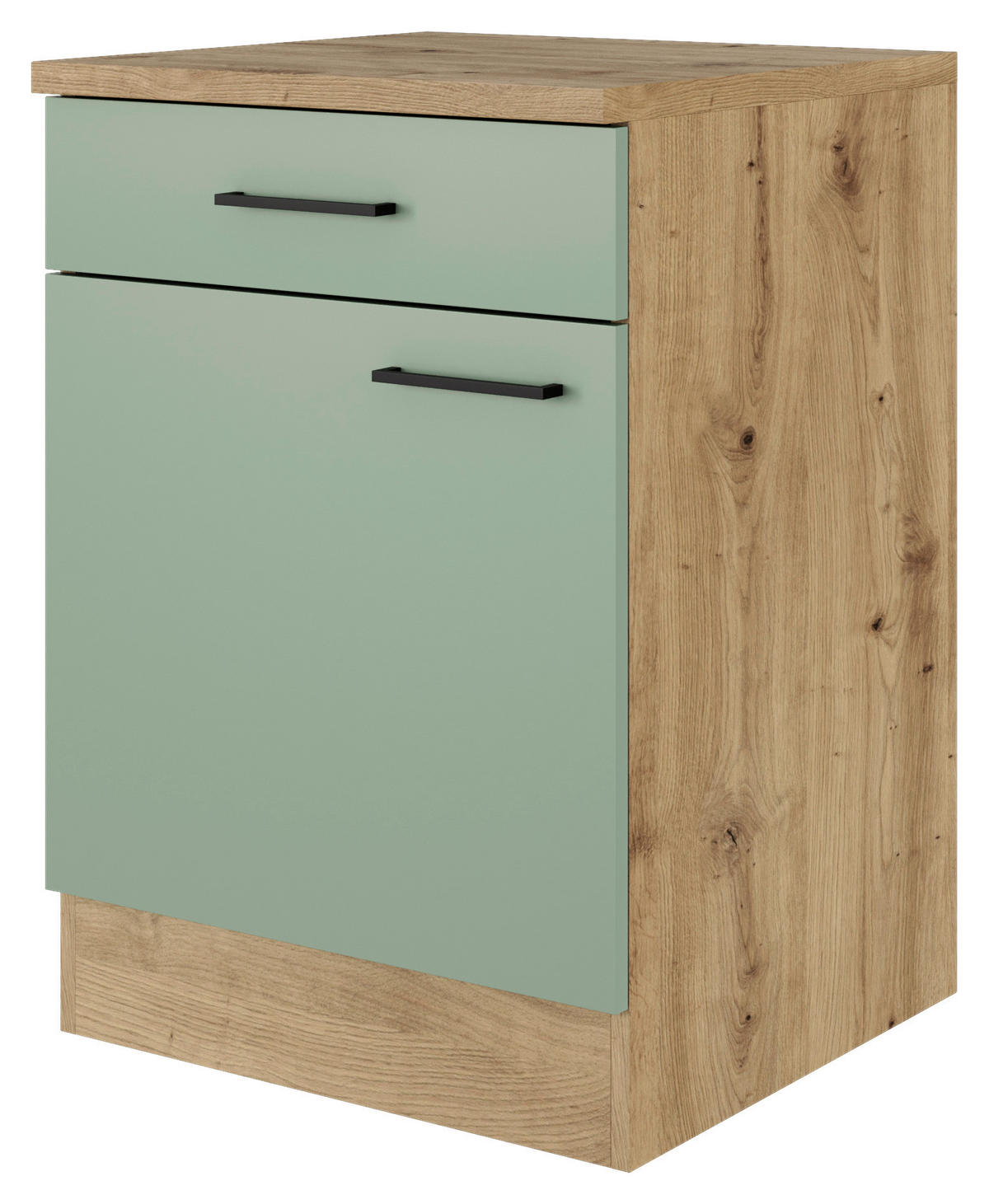 Flex-Well Unterschrank Cara grün B/H/T: ca. 60x85x60 cm Cara - Eiche/schwarz (60,00/85,00/60,00cm) - Flex-Well