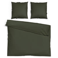 Baumwoll Bettwäsche dunkelgrün Baumwolle B/L: ca. 200x200 cm Bettwäsche_Renforce Uni 200x200cm - dunkelgrün (200,00/200,00cm)