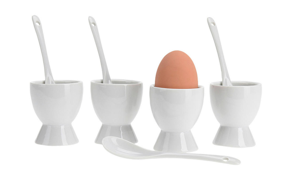 Eierbecher weiß Porzellan Eierbecherset_8tlg. - weiß