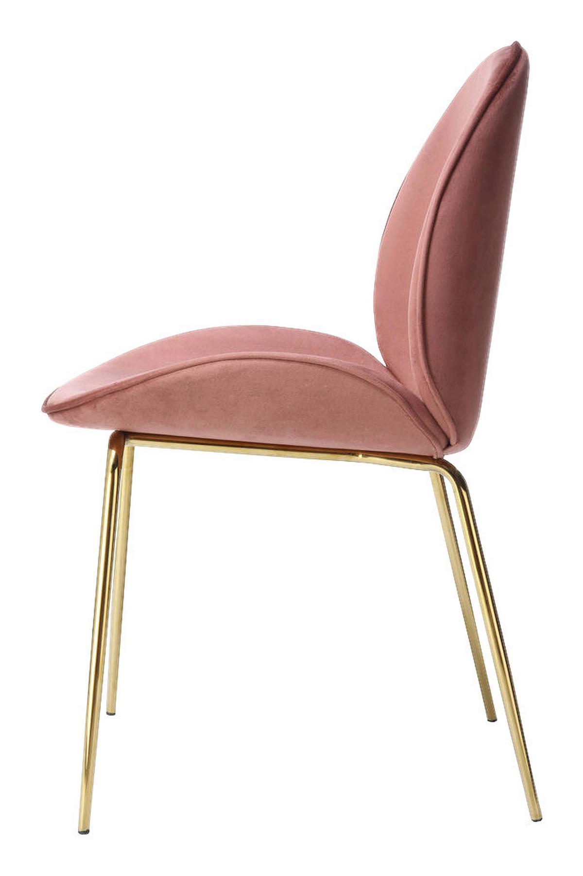 Stuhl Charlize 100 2er altrosa Microfaser B/H/T: ca. 48x87x59 cm Charlize 100 2er - messing/altrosa (48,00/87,00/59,00cm) - 360 Living