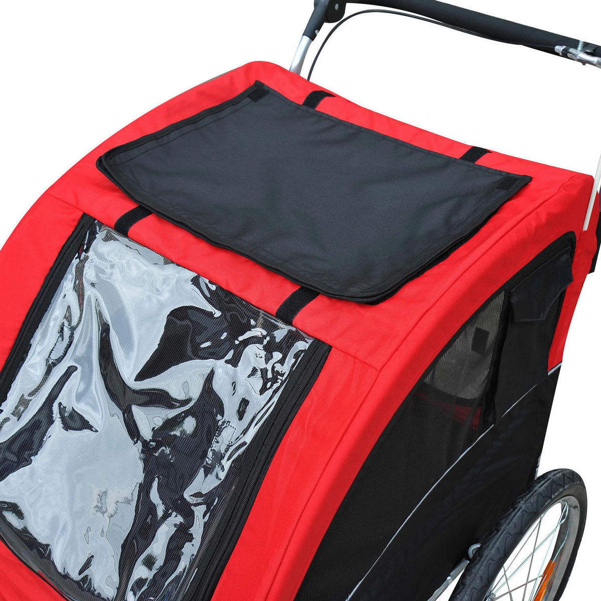 PawHut Fahrradanhänger 20 Zoll schwarz schwarz B/H/L: ca. 90x110x130 cm Radanhänger f. Hunde 5663-1289 - rot/schwarz (130,00/90,00/110,00cm) - PawHut