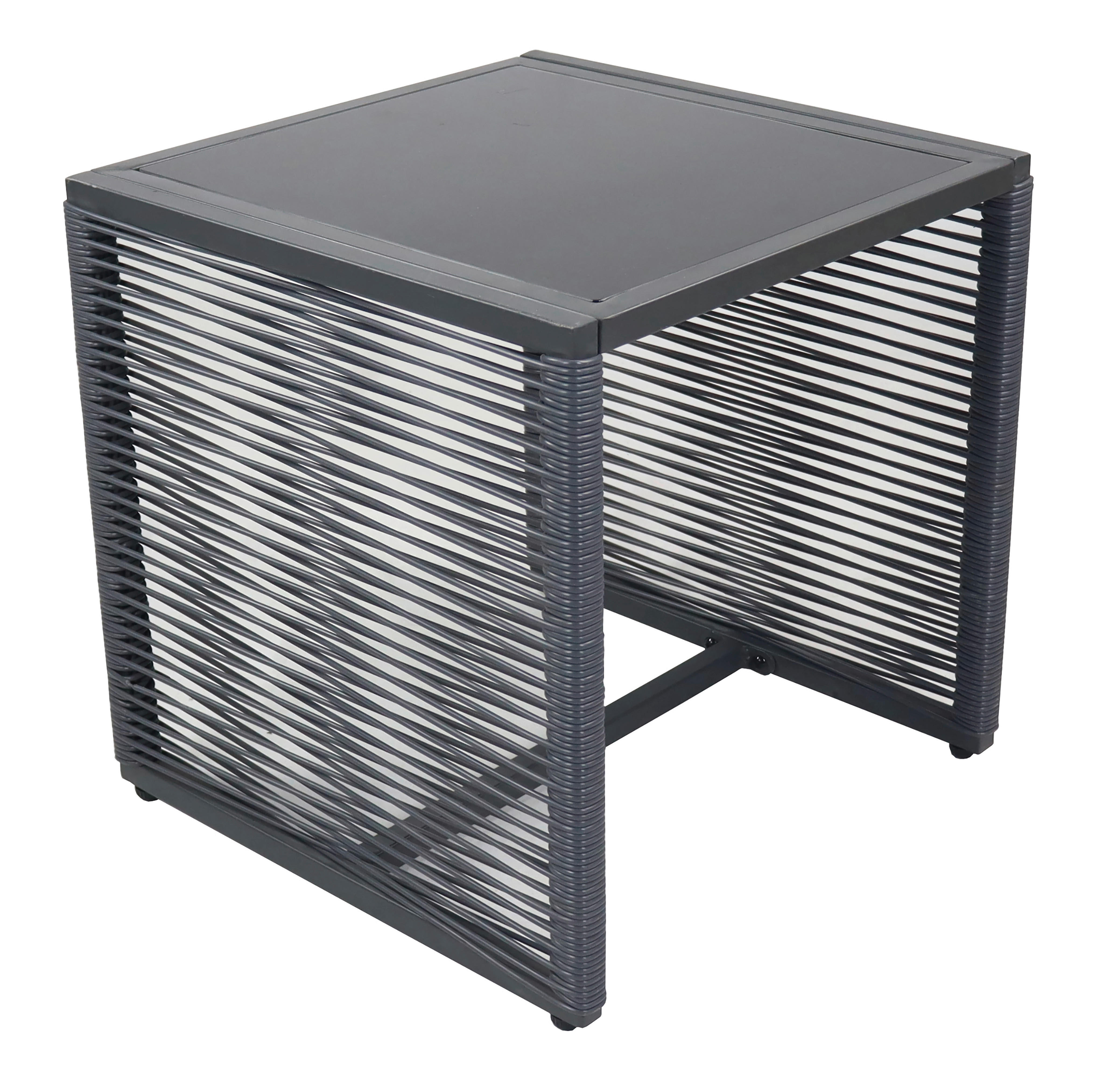 VCM Gartensitzgruppe Fidola schwarz Polyrattangeflecht B/H/L: ca. 53x86x53 cm Fidola - schwarz (53,00/53,00/86,00cm) - VCM