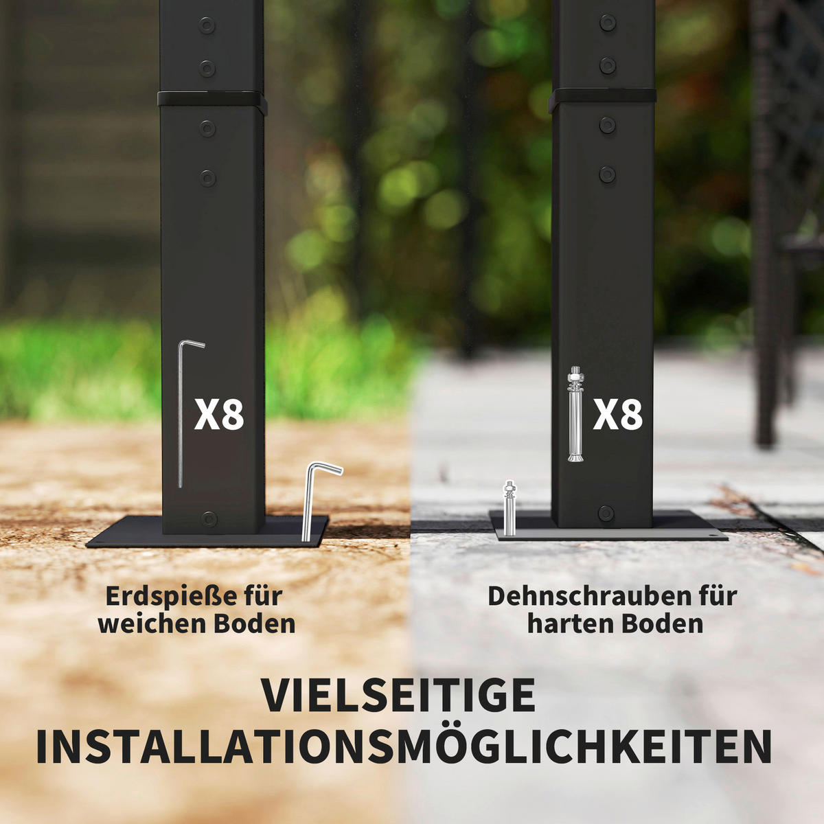 Outsunny Pergola beige Metall B/H/L: ca. 300x227x300 cm Pergola - beige (300,00/300,00/227,00cm) - Outsunny