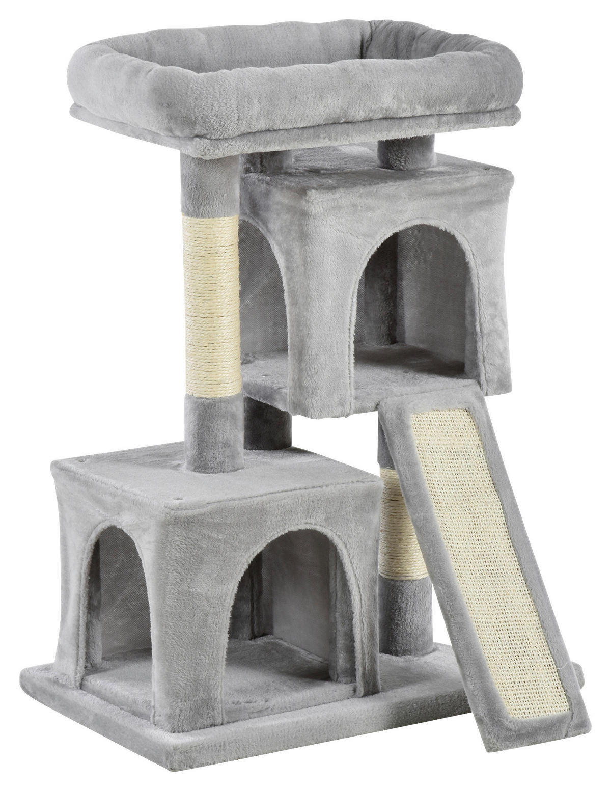 PawHut Kratzbaum hellgrau Spanplatte B/H/L: ca. 39x83x59 cm Kratzbaum - hellgrau (59,00/39,00/83,00cm) - PawHut