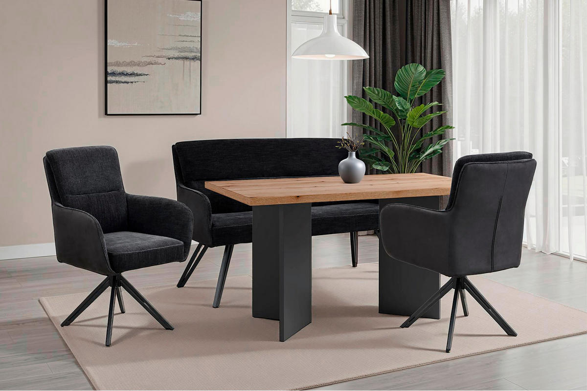 Tisch MARTEN Eiche anthrazit B/H/T: ca. 138x75,5x90 cm MARTEN - Eiche/anthrazit (138,00/75,50/90,00cm) - byLIVING