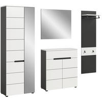 Garderobe Canu basaltgrau Nachbildung weiß B/H/T: ca. 220x190x37 cm Canu - weiß/basaltgrau (220,00/190,00/37,00cm) - xonox.home