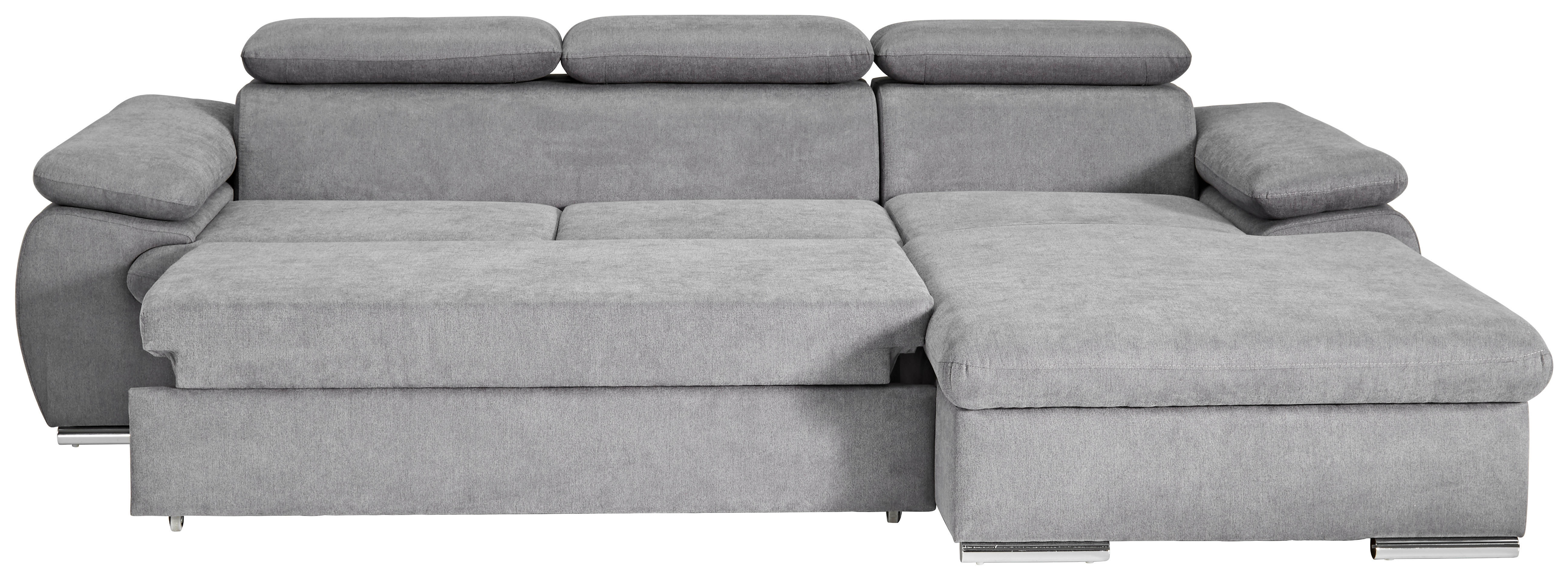 Ecksofa Como graubraun Como - graubraun/Chrom