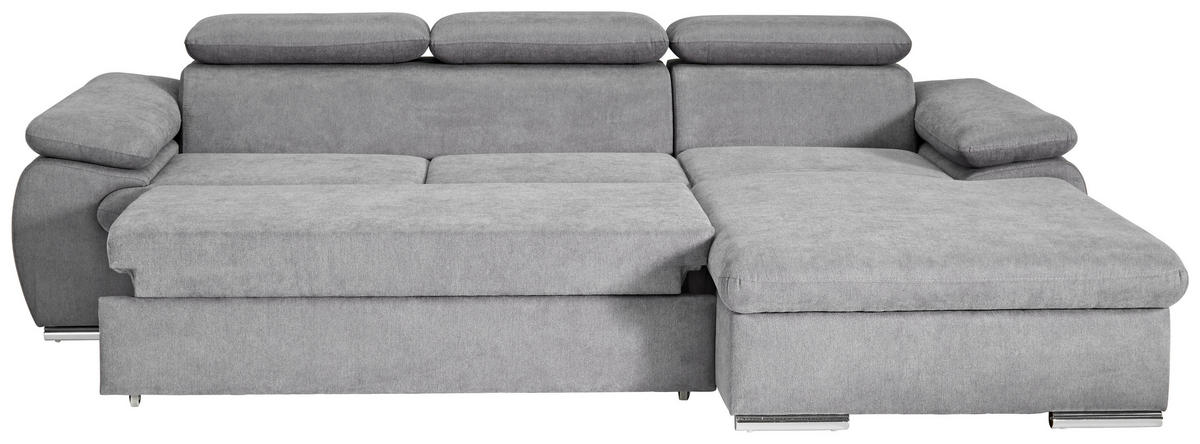 Ecksofa Como graubraun Como - graubraun/Chrom