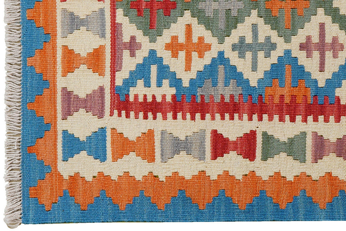 PersaTepp Teppich Kelim Gashgai beige B/H/L: ca. 84x1x124 cm Kelim Gashgai - beige/rot (124,00/84,00/1,00cm) - PersaTepp