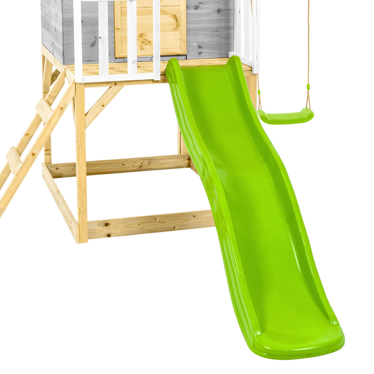 Zwerkules Spielhaus Valli grau B/H/L: ca. 370x224x352 cm Valli - weiß/grau (352,00/370,00/224,00cm) - Zwerkules