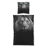 Microfaser Bettwäsche Wendebettwäsche_Microfaser_Lion - schwarz/silber (135,00/200,00cm) - beau rêve