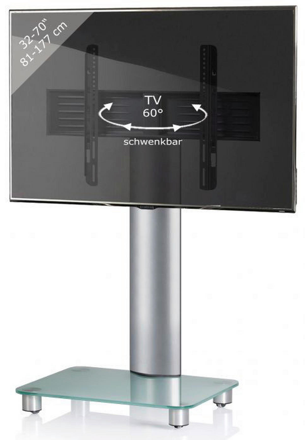 VCM TV-Standfuß TV-Standfuß silber TV-Standfuß "Tosal Silber" - silber (60,00/100,00/44,00cm) - VCM
