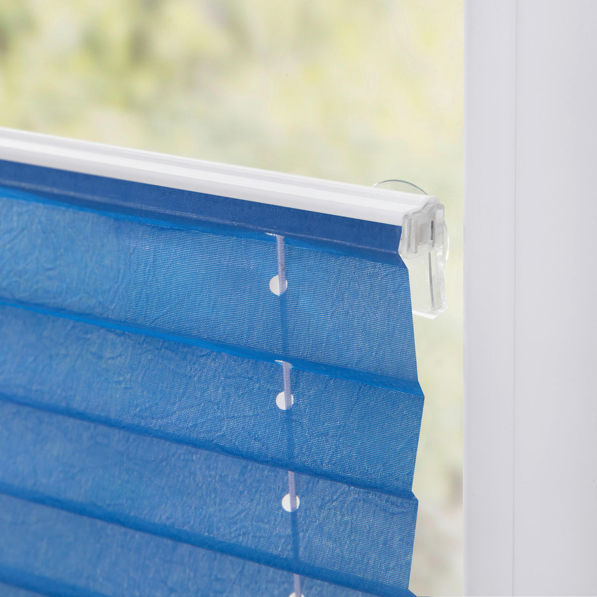 Spannplissee blau B/L: ca. 55x130 cm Plissee_Haftfix - blau (55,00/130,00cm) - LICHTBLICK